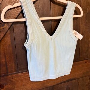 Old Navy Light Blue Ribbed Crop Top
